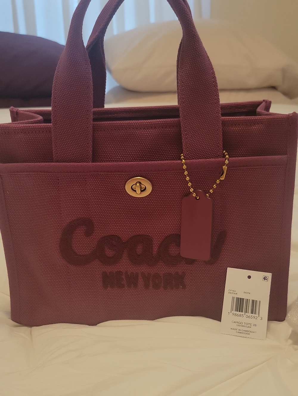 New Coach Cargo Tote 26 in Pink - Picture 5 of 14